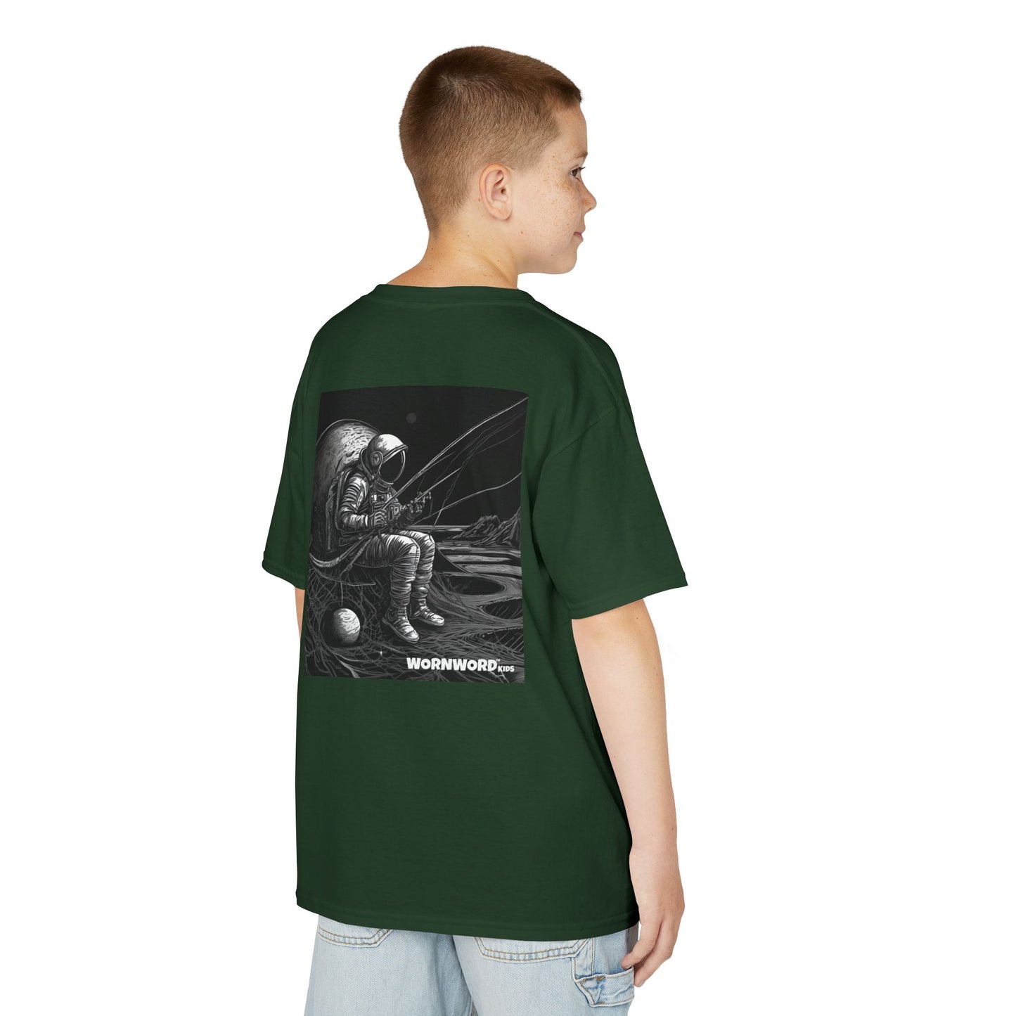 WORNWORD Kids™ Youth Mid-Weight Tee - Astronaut "Hooked on the Universe!