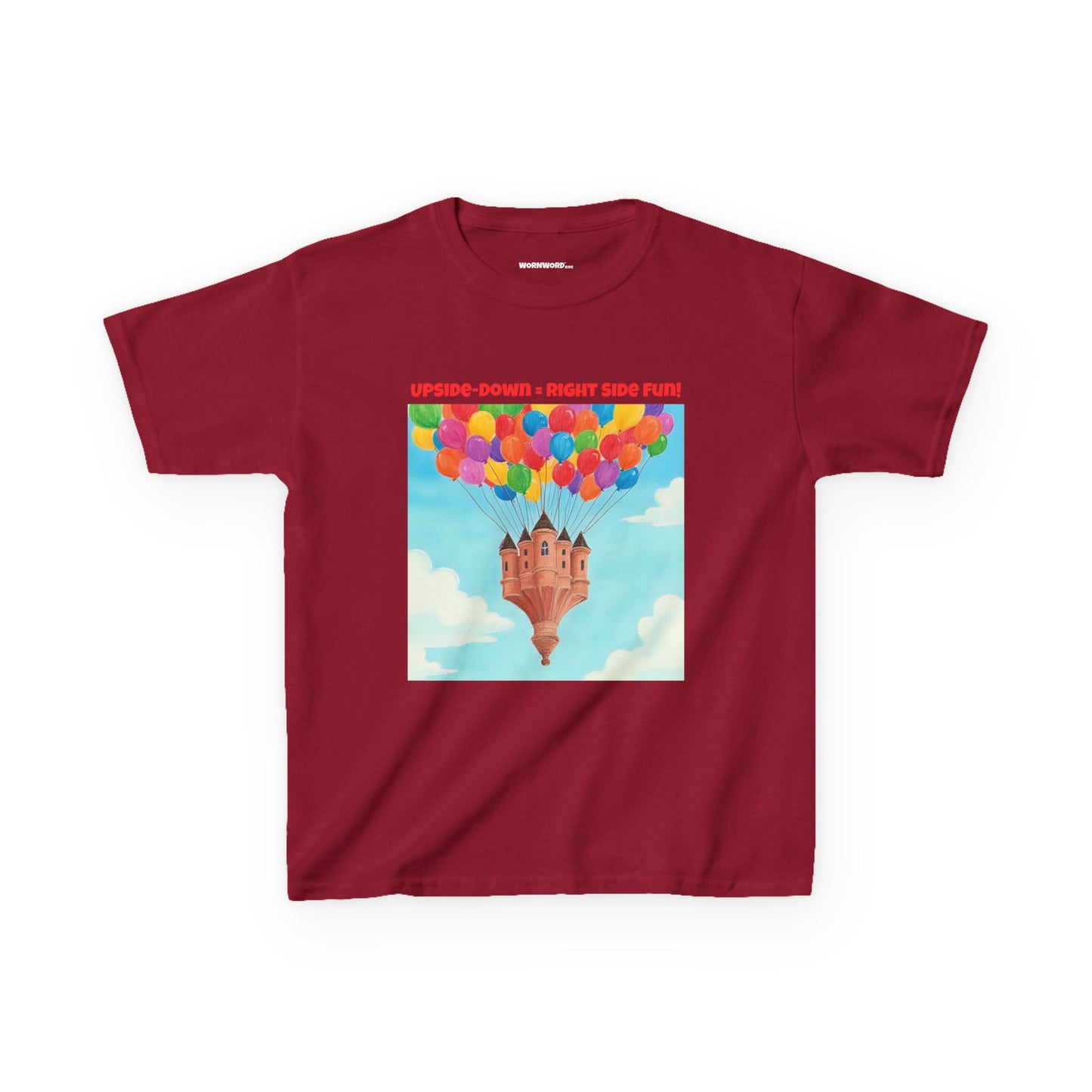 WORNWORD Kids Mid-Weight Tee - Floating Castle “Upside-Down = Right Side Fun!”