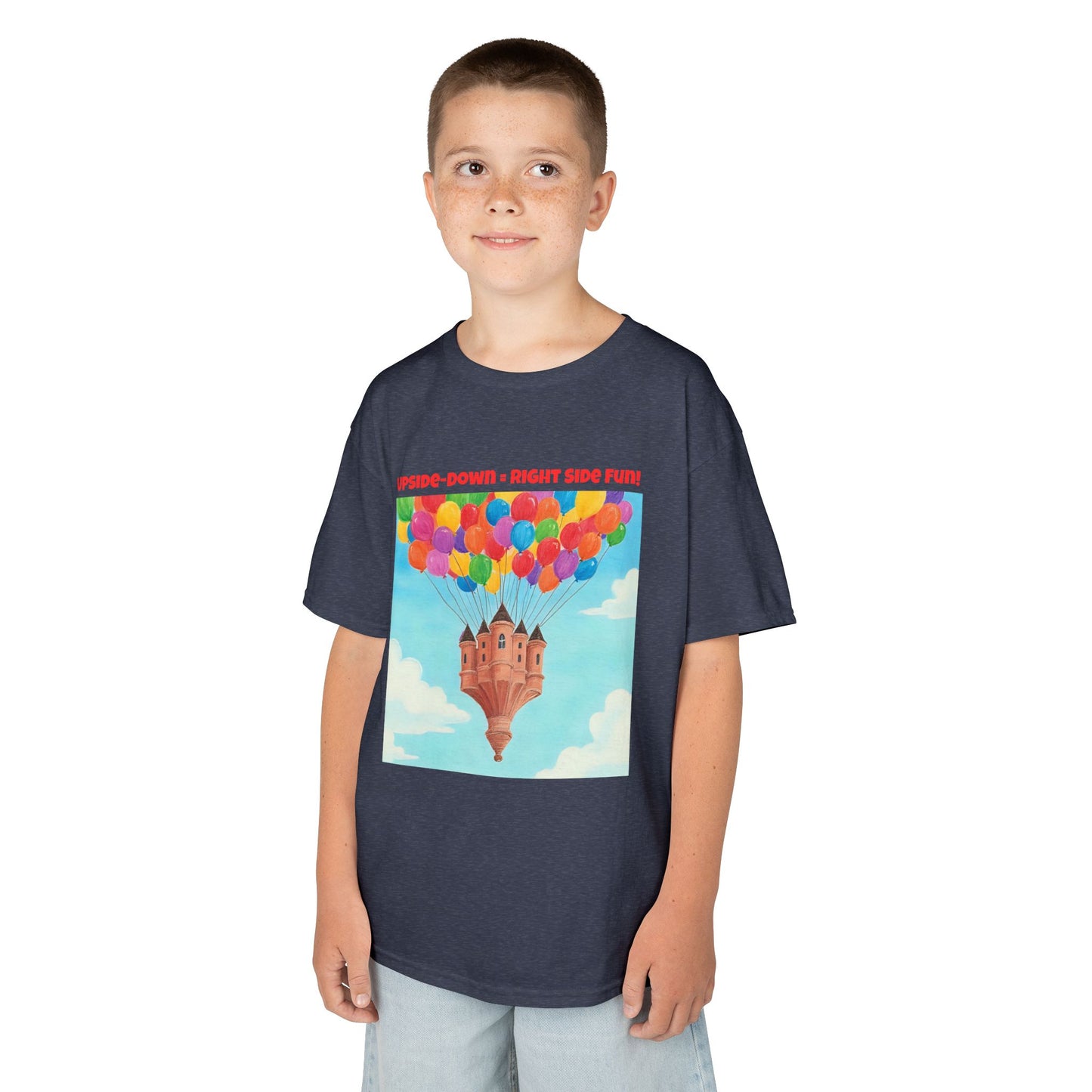 WORNWORD Kids Mid-Weight Tee - Floating Castle “Upside-Down = Right Side Fun!”