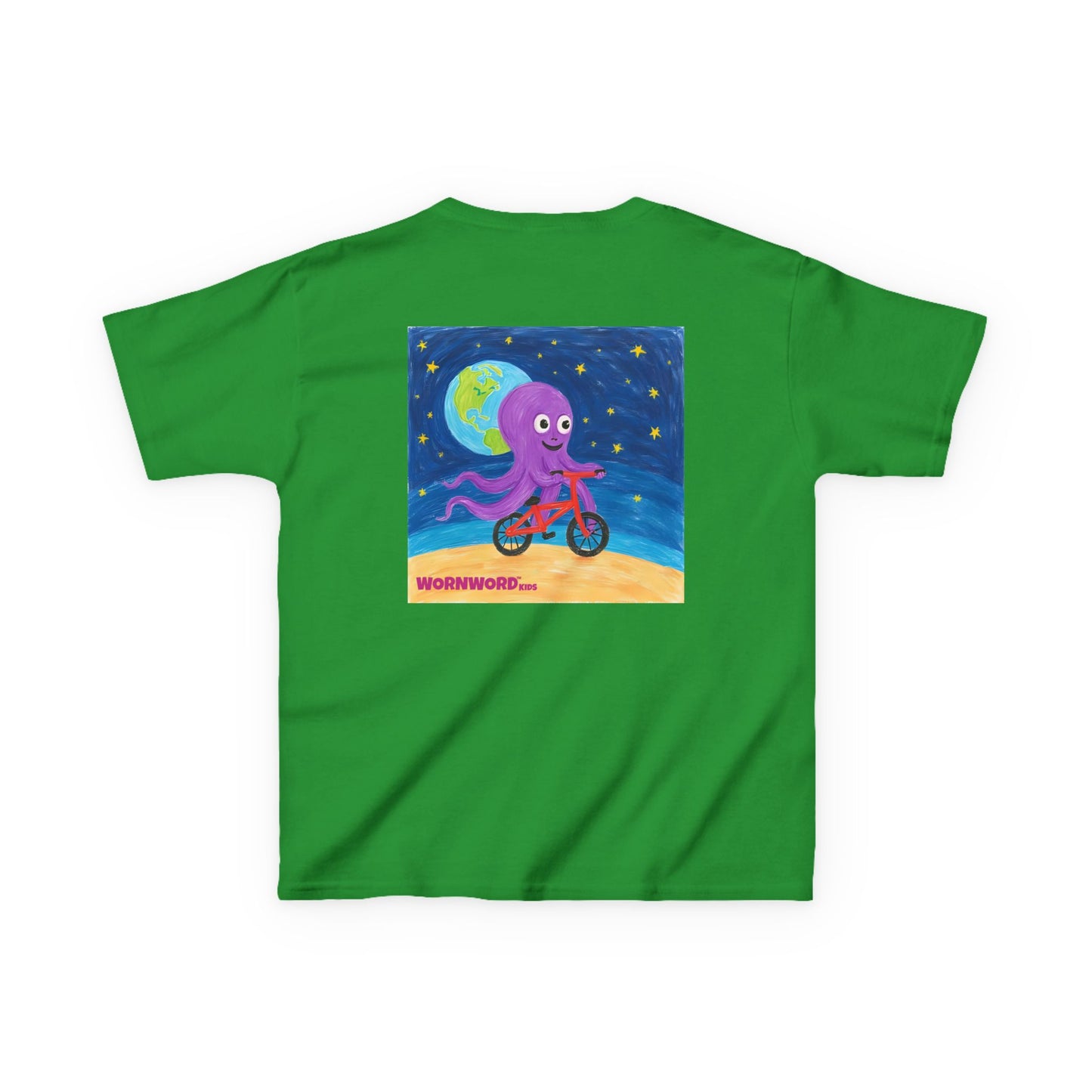 WORNWORD Kids Mid-Weight Tee - Octopus "Ride the Moon. Rule the Waves!"