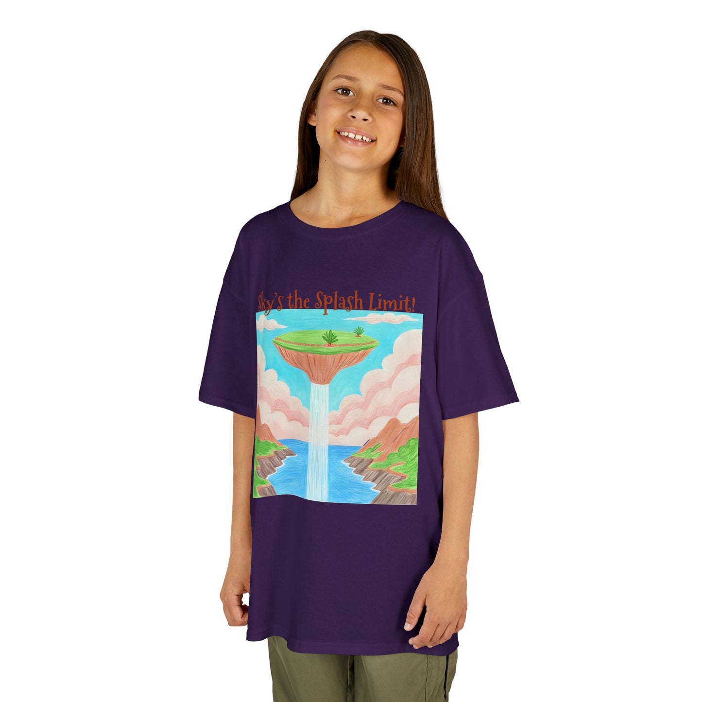 WORNWORD Kids Mid-Weight Tee - Waterfall Islands “Sky’s the Splash Limit!”