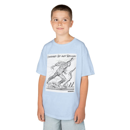 WORNWORD Kids™ Youth Mid-Weight Tee - Lightning Bolt "Charged Up and Rolling!"