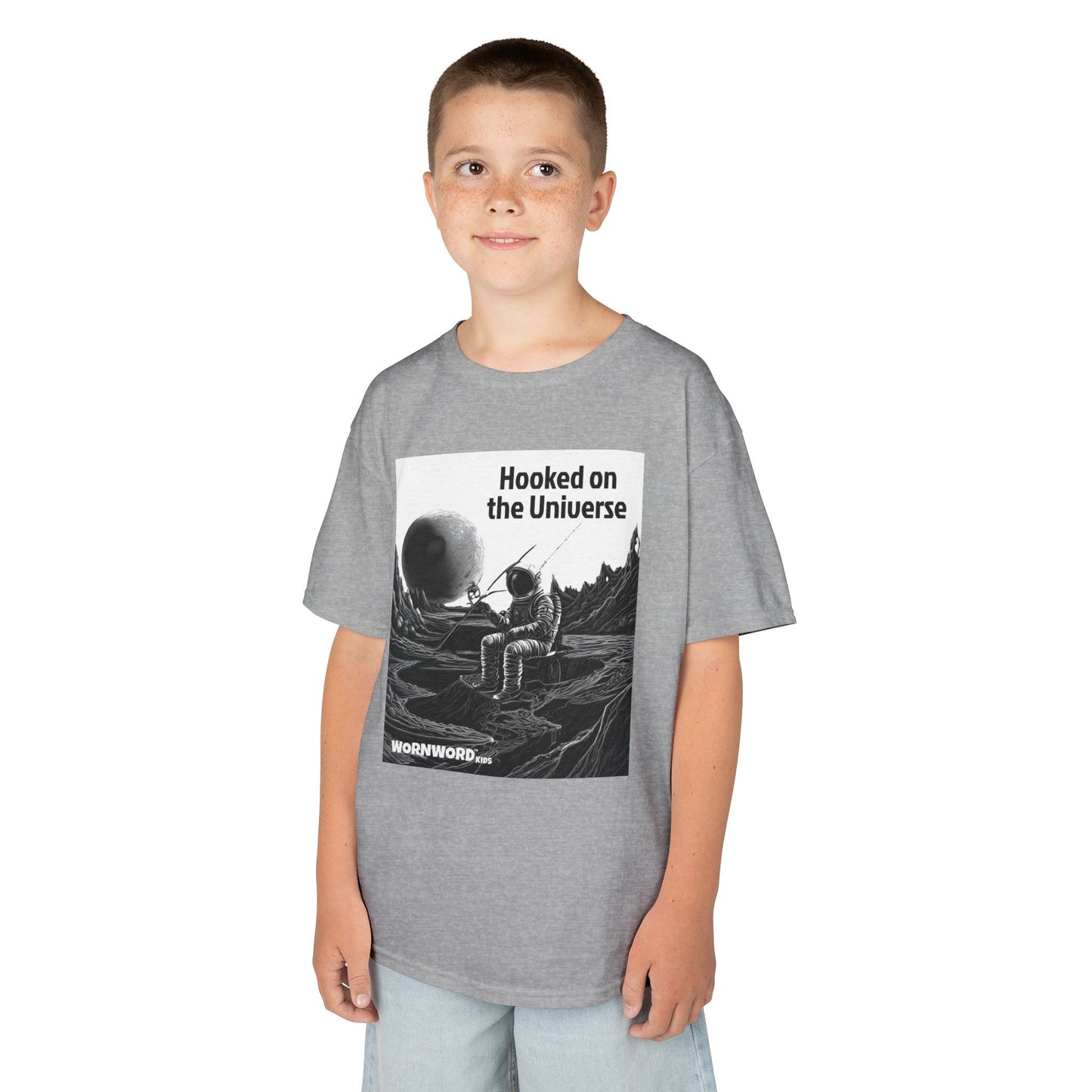 WORNWORD Kids™ Youth Mid-Weight Tee - Astronaut "Hooked on the Universe!