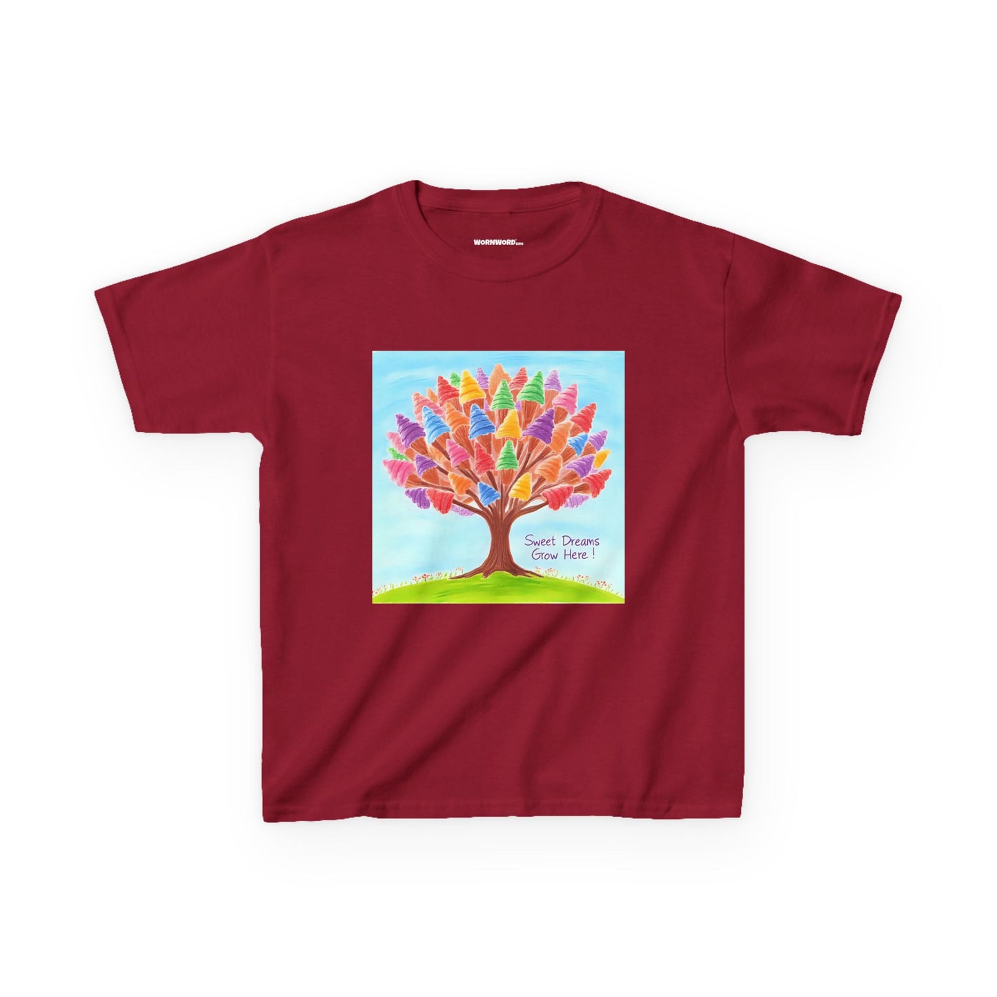 WORNWORD Kids Mid-Weight Tee - Ice-Cream Tree “Sweet Dreams Grow Here!”