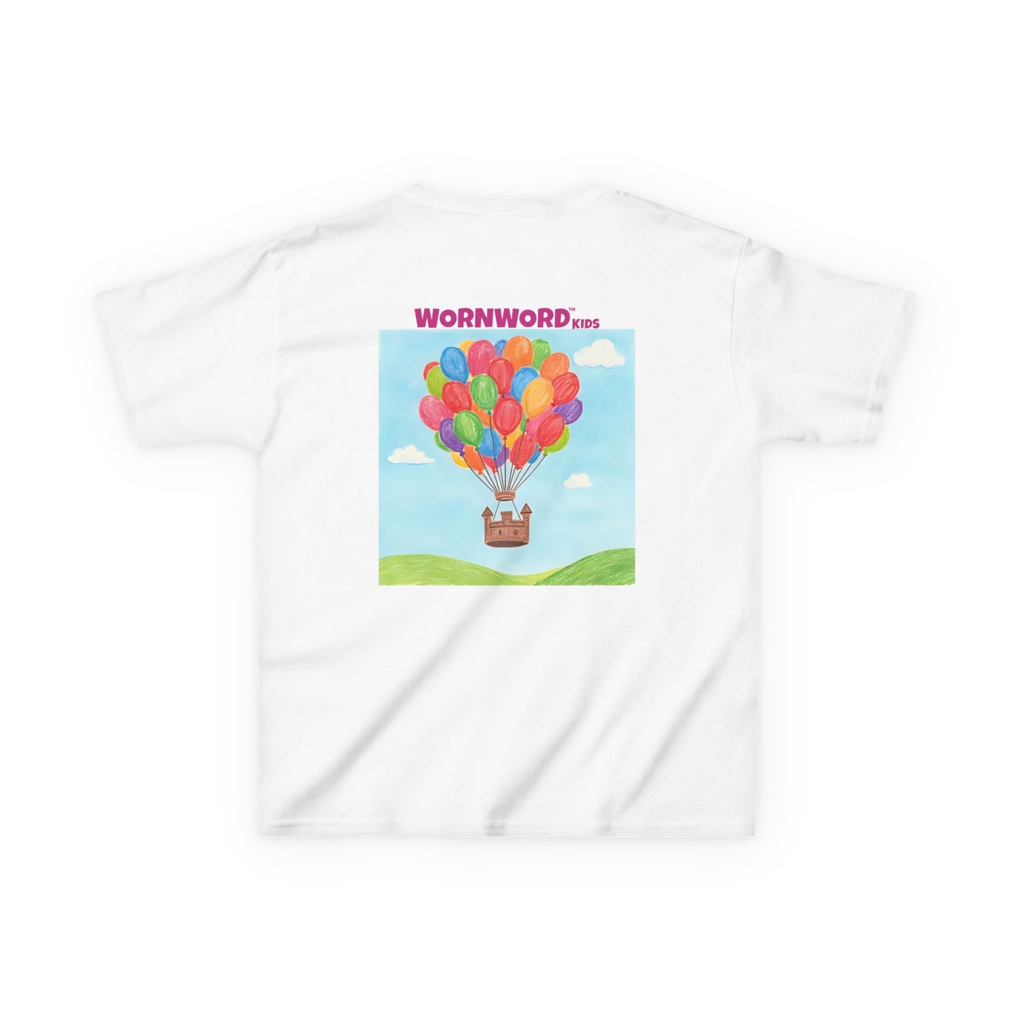 WORNWORD Kids Mid-Weight Tee - Floating Castle “Upside-Down = Right Side Fun!”