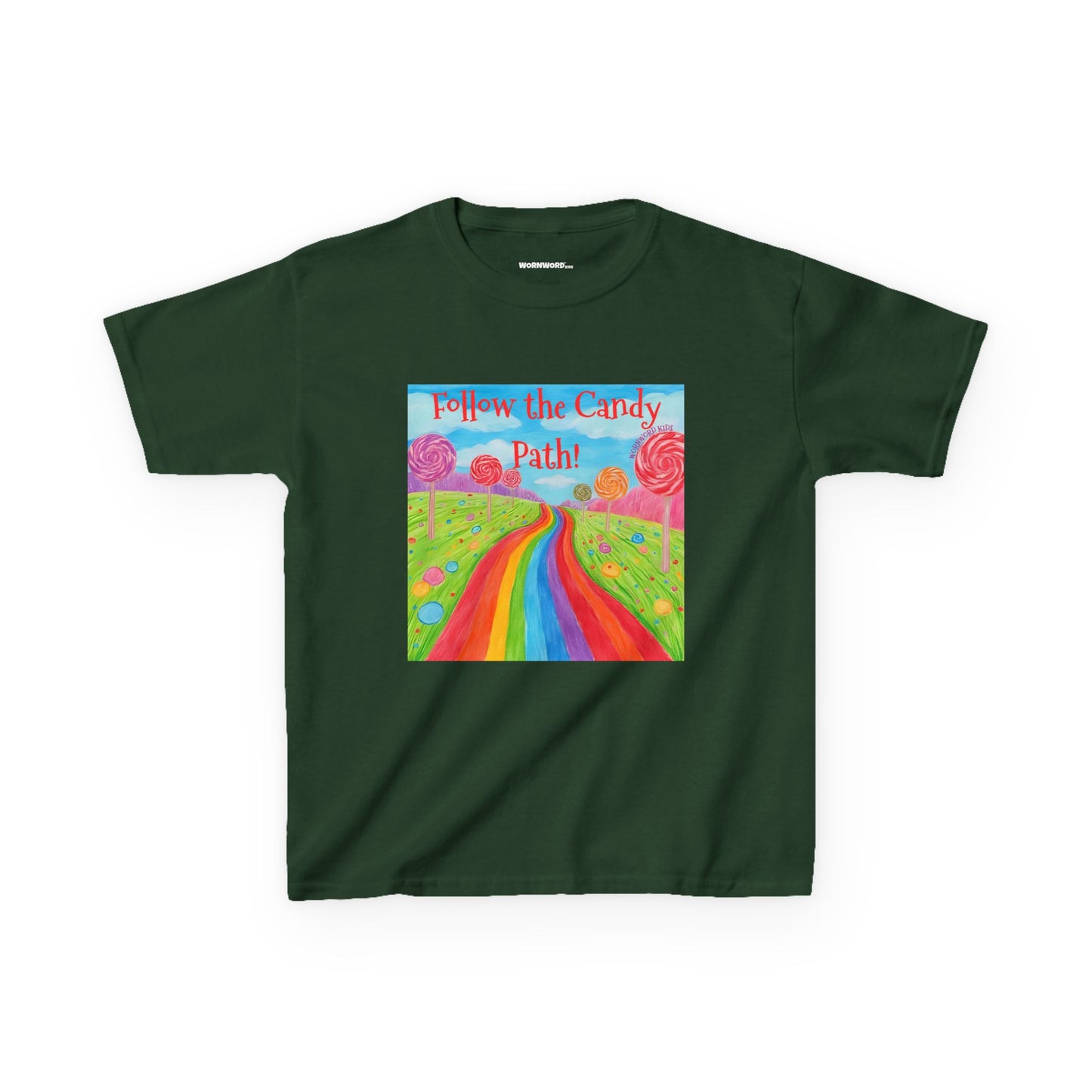 WORNWORD Kids Mid-Weight Tee - Rainbow Road “Follow the Candy Path!”
