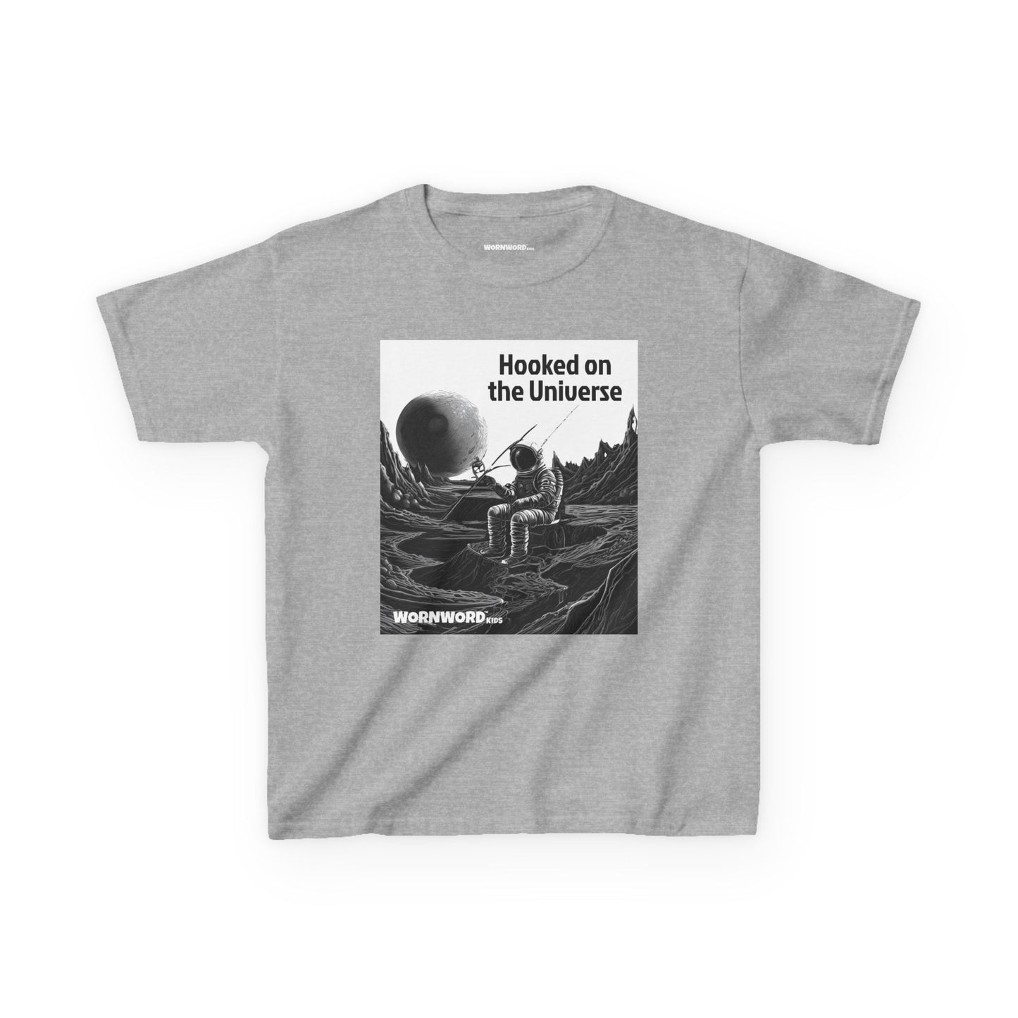 WORNWORD Kids™ Youth Mid-Weight Tee - Astronaut "Hooked on the Universe!