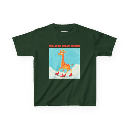 WORNWORD Kids Mid-Weight Tee - Giraffe "Roll High. Dream Bright!"