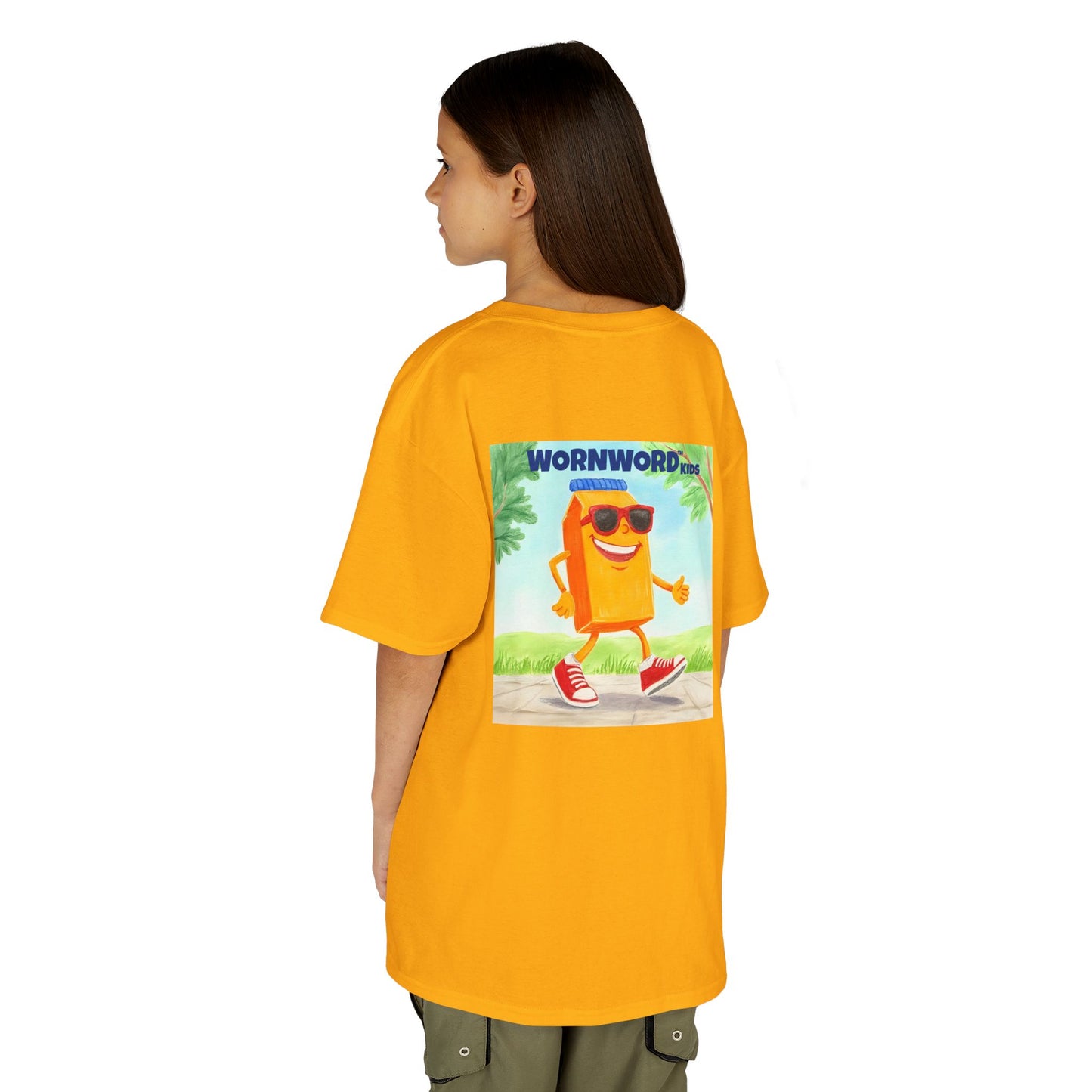 WORNWORD Kids Mid-Weight Tee - Walking Juice Box “Sip Happens. Keep Rollin’!