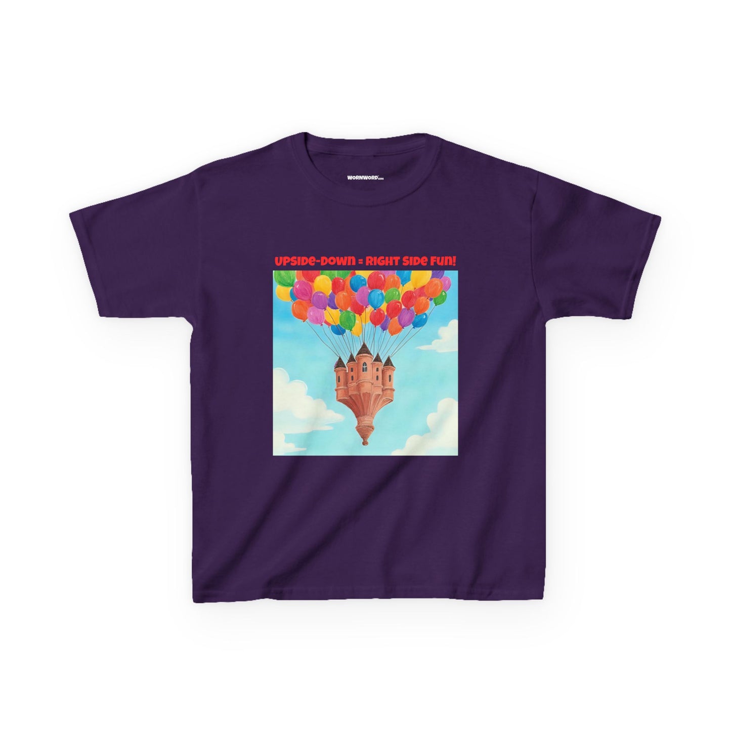 WORNWORD Kids Mid-Weight Tee - Floating Castle “Upside-Down = Right Side Fun!”