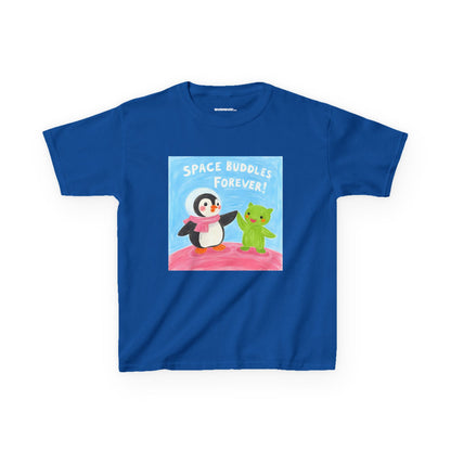 WORNWORD Kids Mid-Weight Tee - Penguin "Space Buddies Forever!"