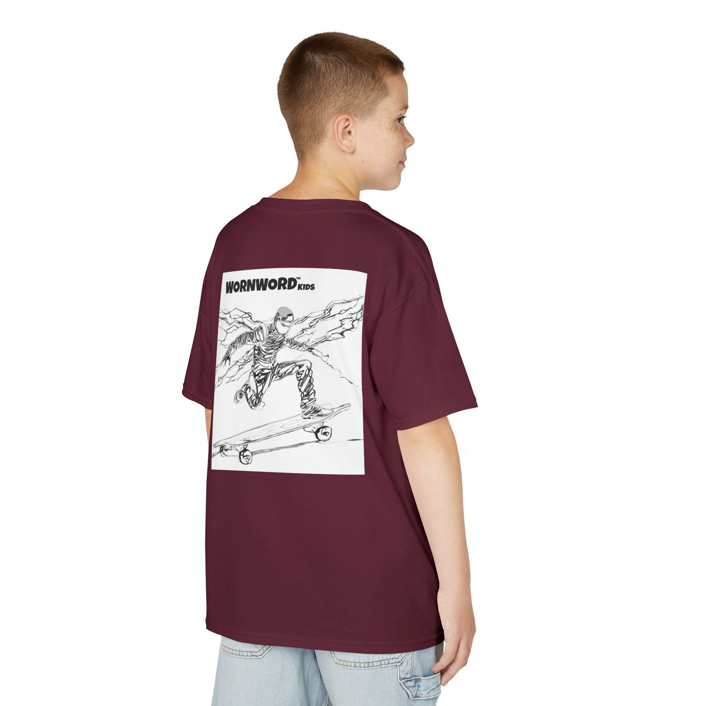 WORNWORD Kids™ Youth Mid-Weight Tee - Lightning Bolt "Charged Up and Rolling!"