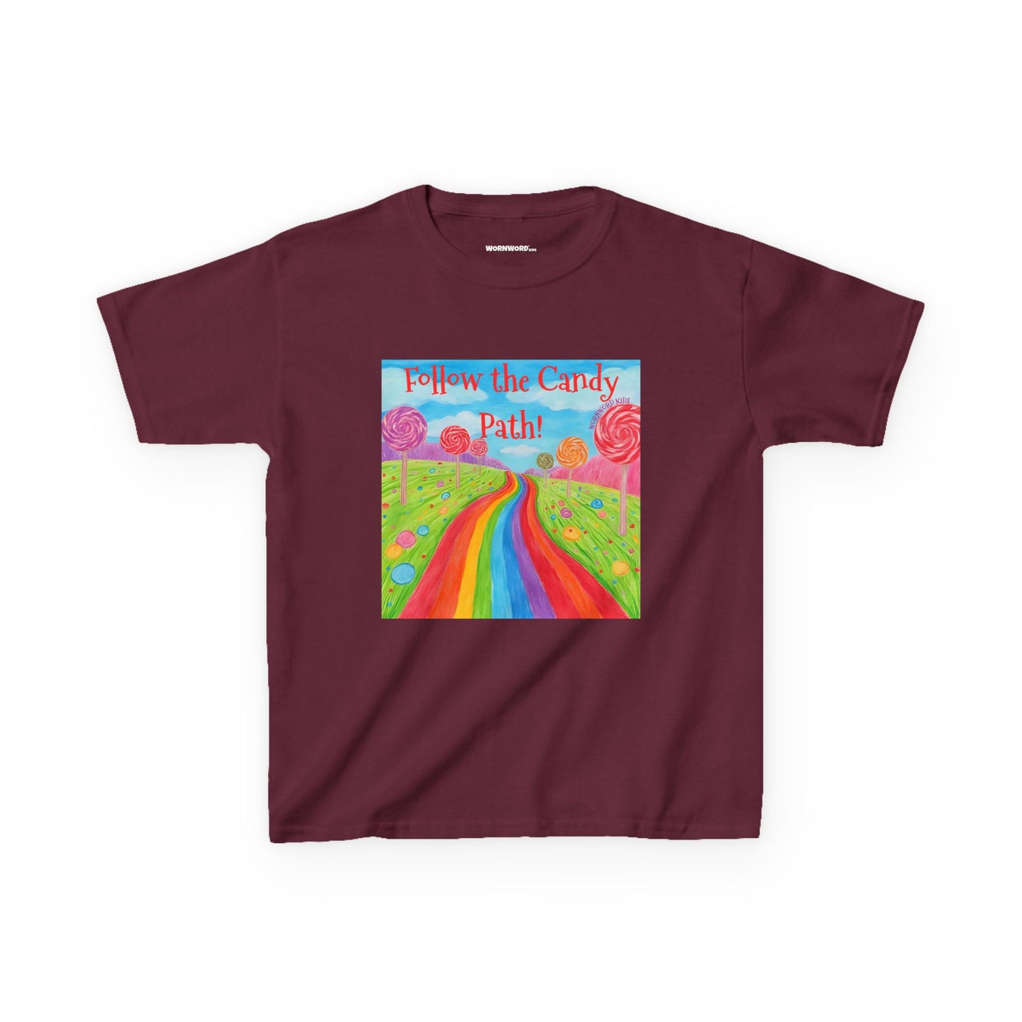 WORNWORD Kids Mid-Weight Tee - Rainbow Road “Follow the Candy Path!”