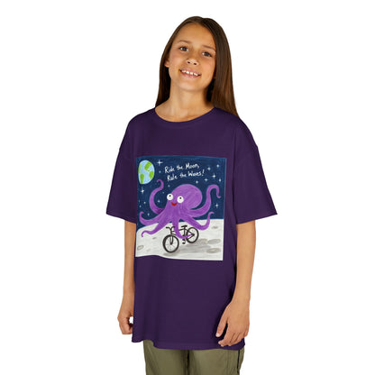 WORNWORD Kids Mid-Weight Tee - Octopus "Ride the Moon. Rule the Waves!"
