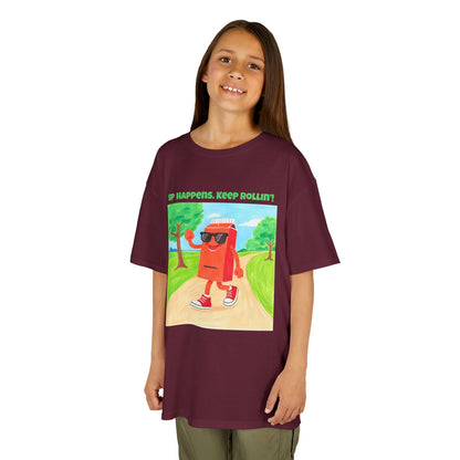 WORNWORD Kids Mid-Weight Tee - Walking Juice Box “Sip Happens. Keep Rollin’!