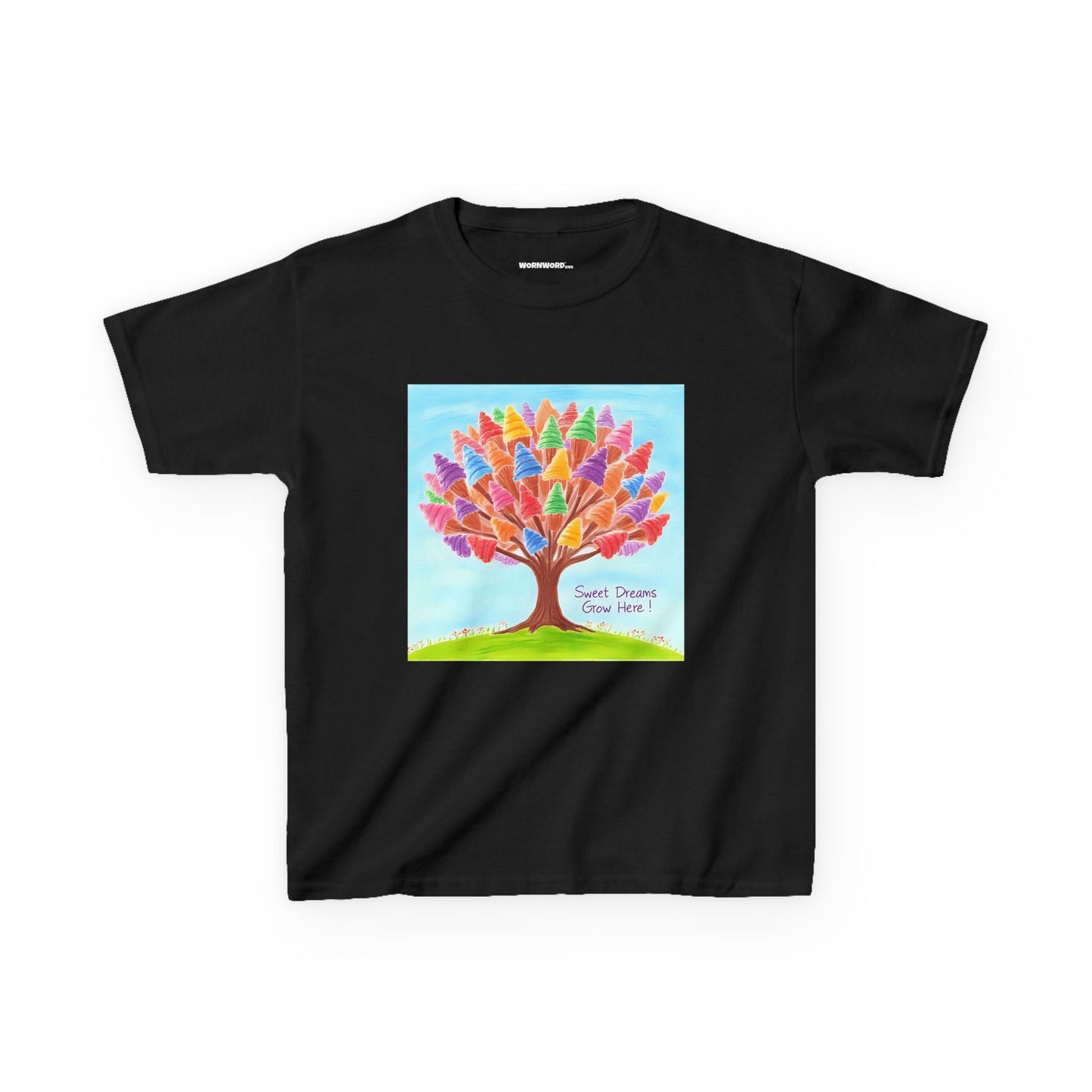 WORNWORD Kids Mid-Weight Tee - Ice-Cream Tree “Sweet Dreams Grow Here!”