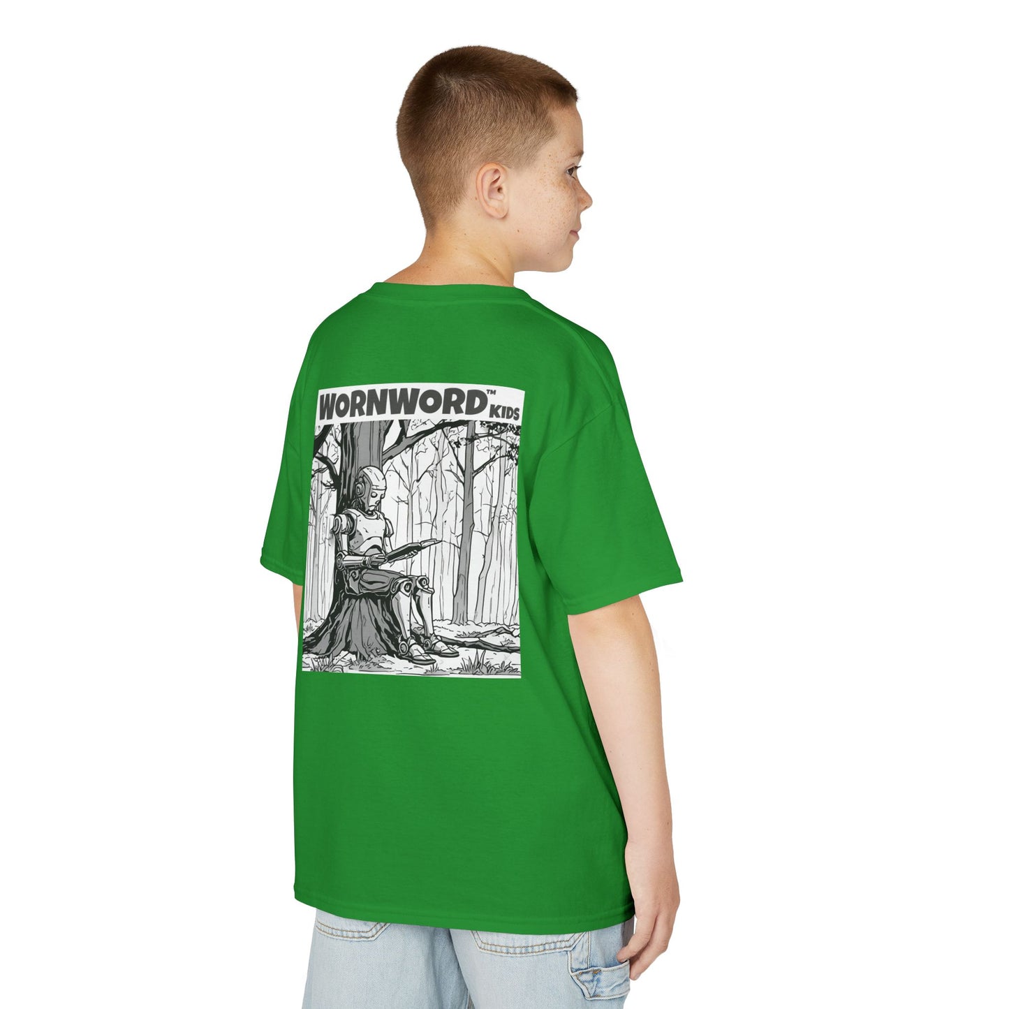 WORNWORD Kids™ Youth Mid-Weight Tee - Robot "Upgrade Your Brain"