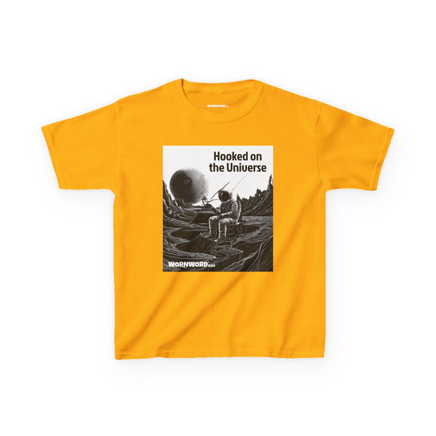 WORNWORD Kids™ Youth Mid-Weight Tee - Astronaut "Hooked on the Universe!