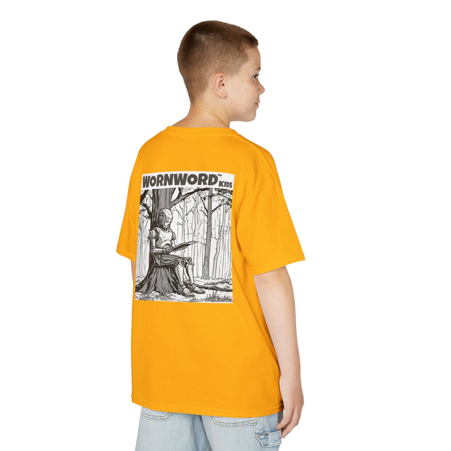 WORNWORD Kids™ Youth Mid-Weight Tee - Robot "Upgrade Your Brain"