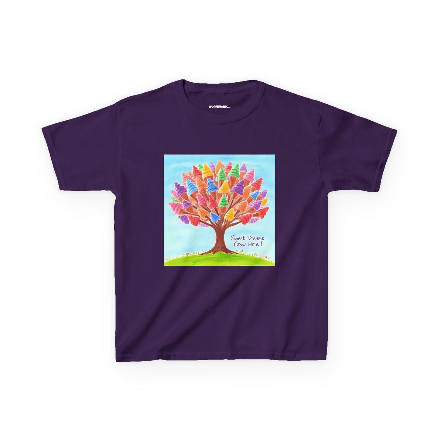 WORNWORD Kids Mid-Weight Tee - Ice-Cream Tree “Sweet Dreams Grow Here!”