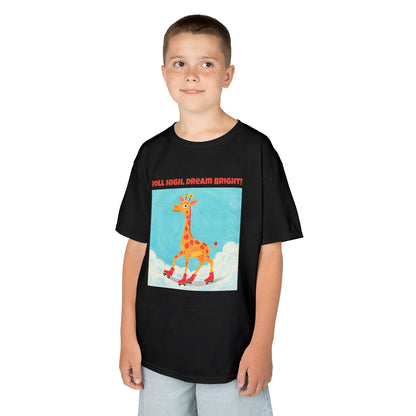 WORNWORD Kids Mid-Weight Tee - Giraffe "Roll High. Dream Bright!"