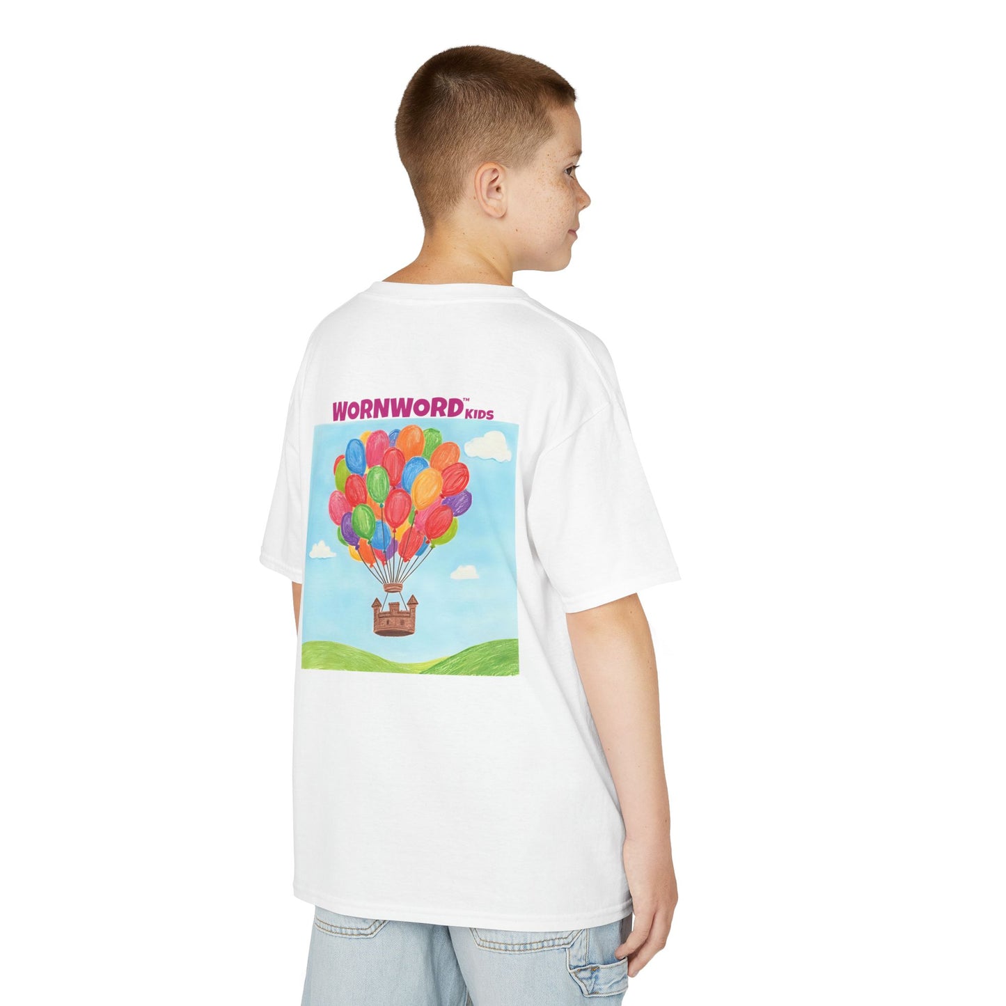 WORNWORD Kids Mid-Weight Tee - Floating Castle “Upside-Down = Right Side Fun!”