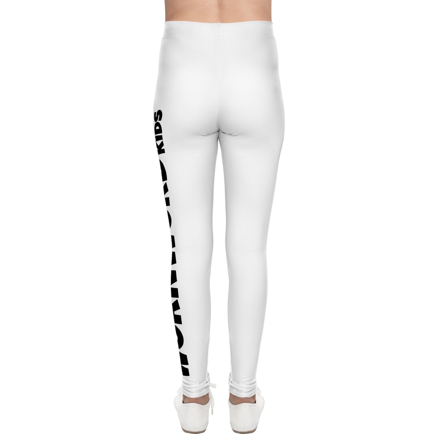 WORNWORD Kids™ ColorVibeZ™ Youth Leggings - White with Black Script