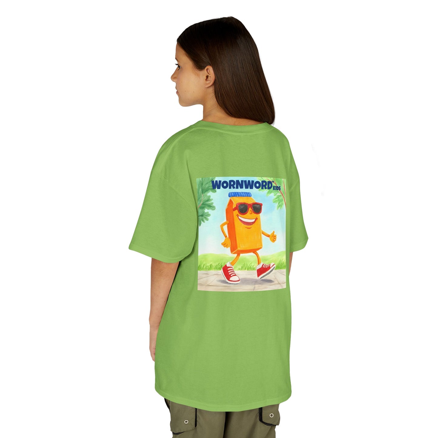 WORNWORD Kids Mid-Weight Tee - Walking Juice Box “Sip Happens. Keep Rollin’!
