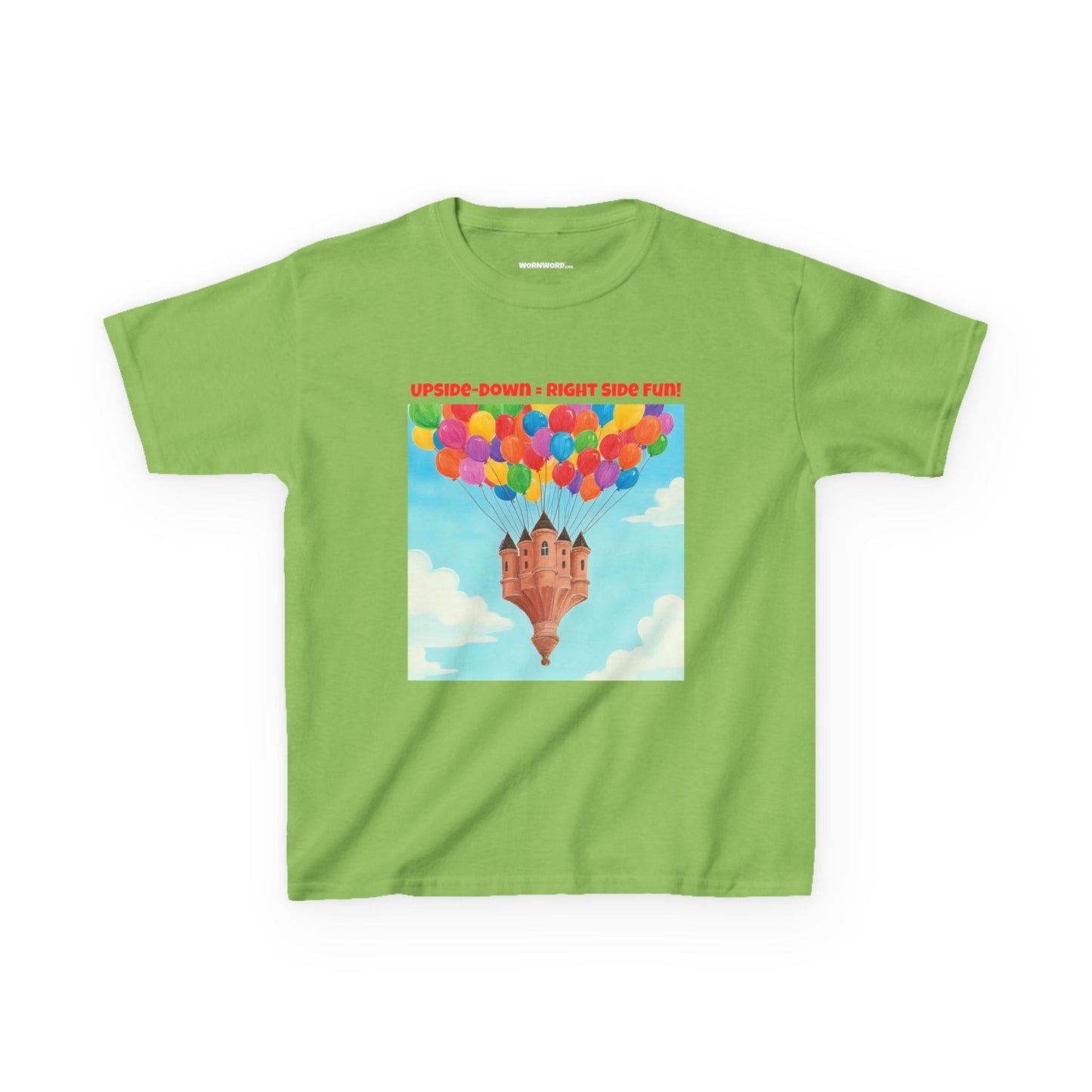 WORNWORD Kids Mid-Weight Tee - Floating Castle “Upside-Down = Right Side Fun!”