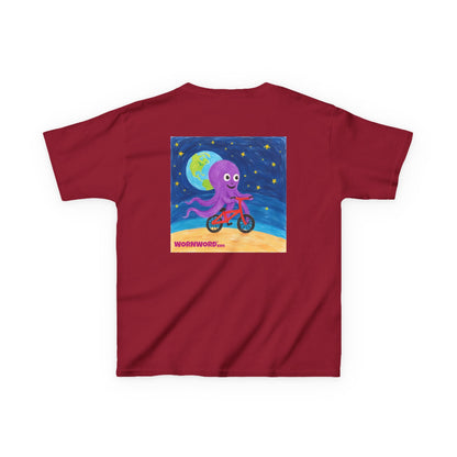 WORNWORD Kids Mid-Weight Tee - Octopus "Ride the Moon. Rule the Waves!"