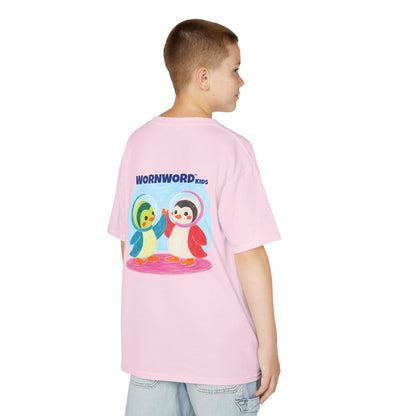 WORNWORD Kids Mid-Weight Tee - Penguin "Space Buddies Forever!"