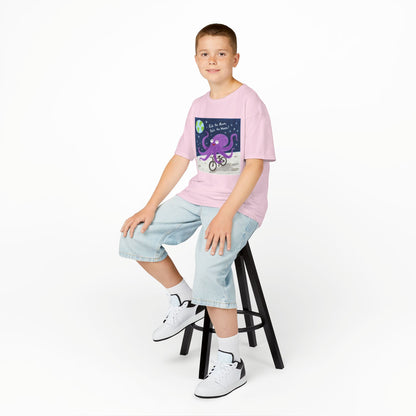 WORNWORD Kids Mid-Weight Tee - Octopus "Ride the Moon. Rule the Waves!"
