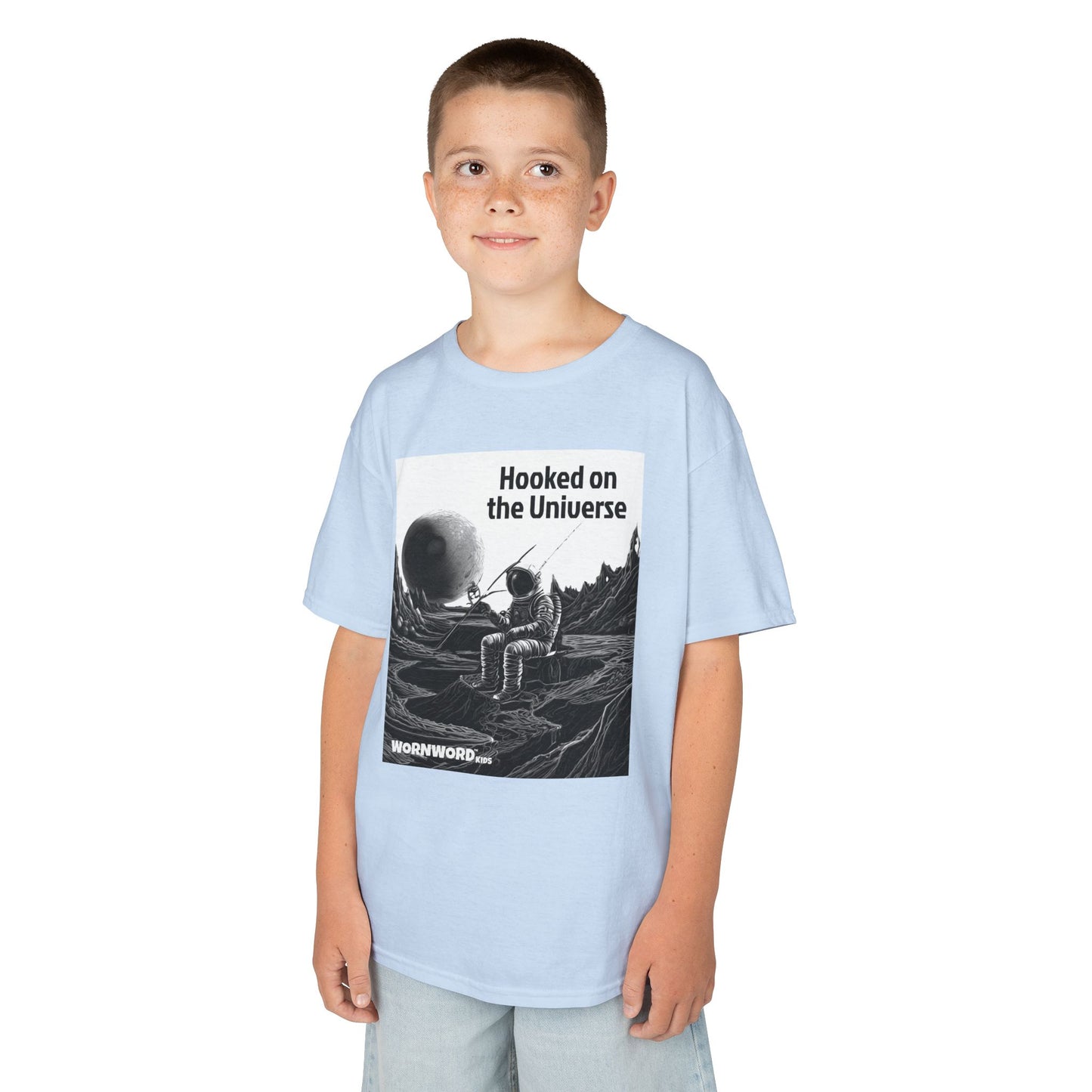 WORNWORD Kids™ Youth Mid-Weight Tee - Astronaut "Hooked on the Universe!
