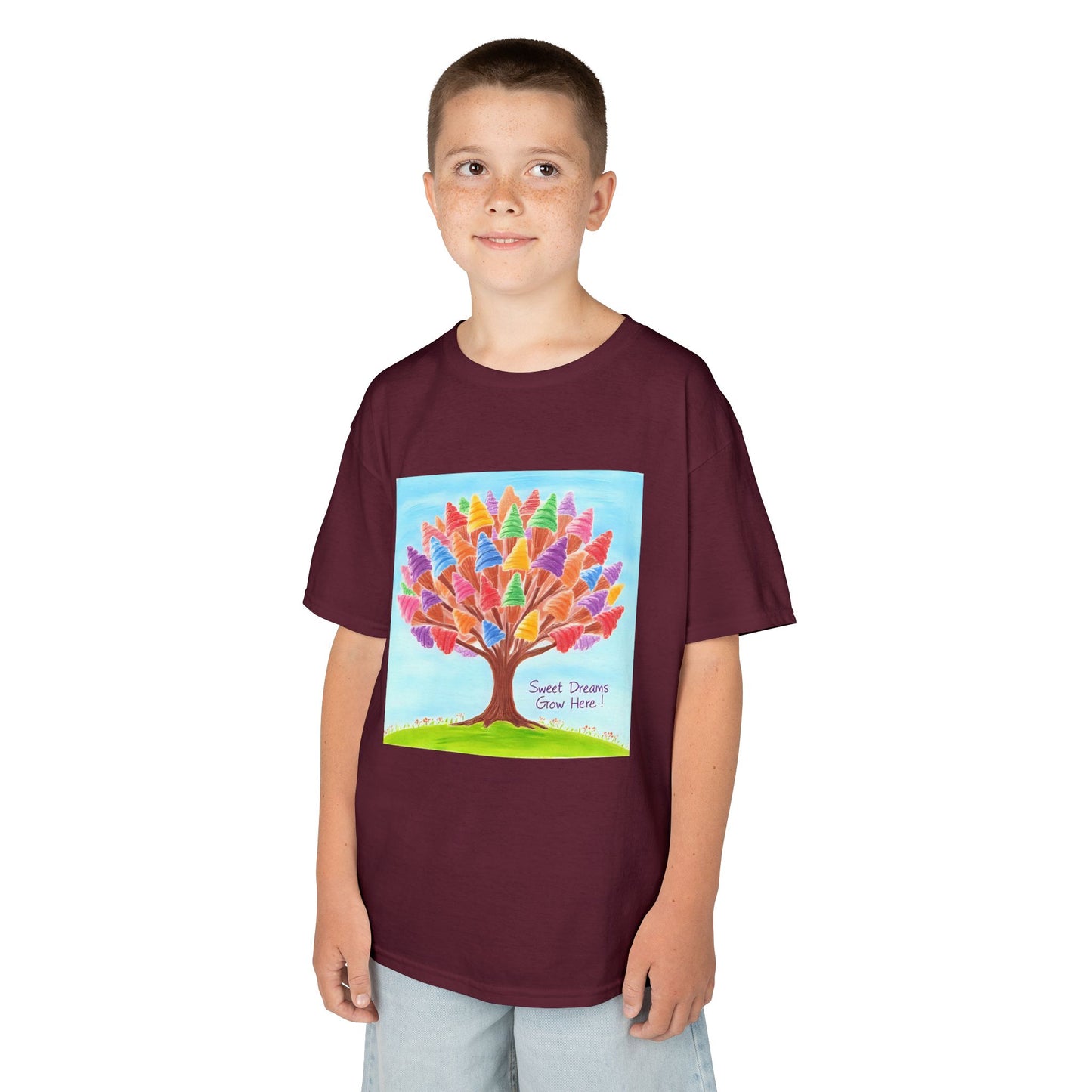 WORNWORD Kids Mid-Weight Tee - Ice-Cream Tree “Sweet Dreams Grow Here!”