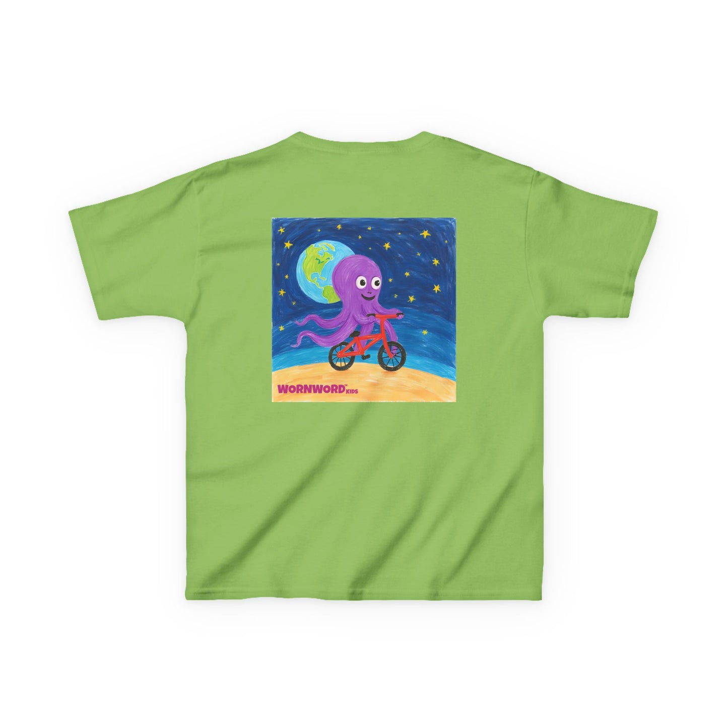 WORNWORD Kids Mid-Weight Tee - Octopus "Ride the Moon. Rule the Waves!"
