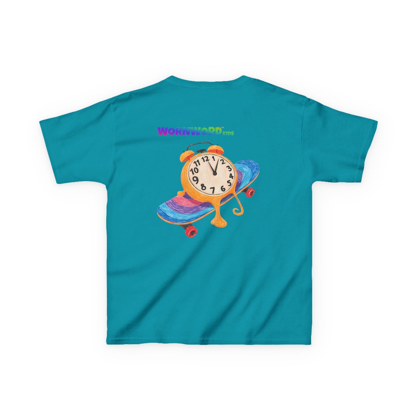 WORNWORD Kids Mid-Weight Tee - Melting Clock “Skate Through Time!”