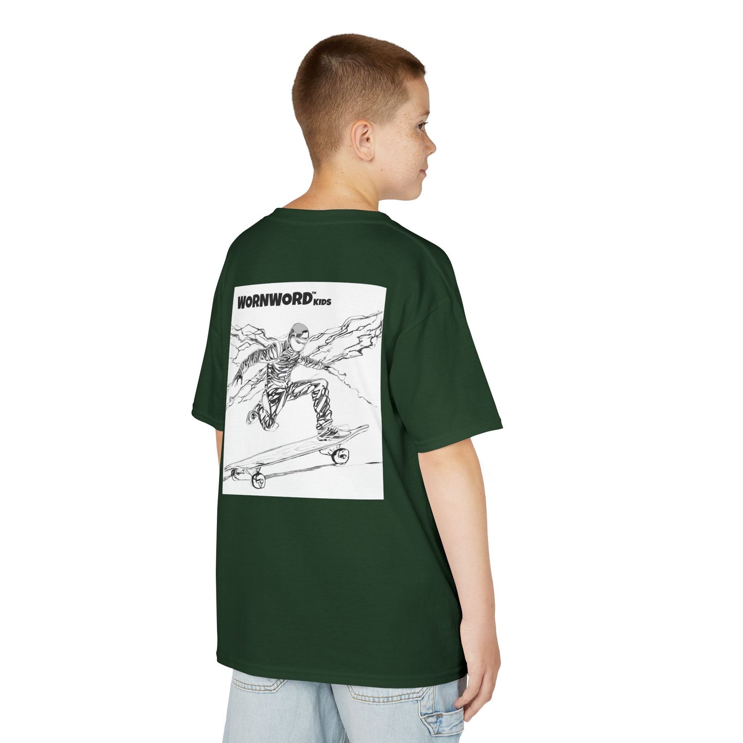 WORNWORD Kids™ Youth Mid-Weight Tee - Lightning Bolt "Charged Up and Rolling!"