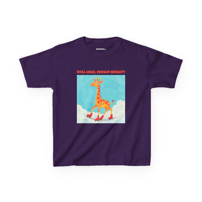 WORNWORD Kids Mid-Weight Tee - Giraffe "Roll High. Dream Bright!"