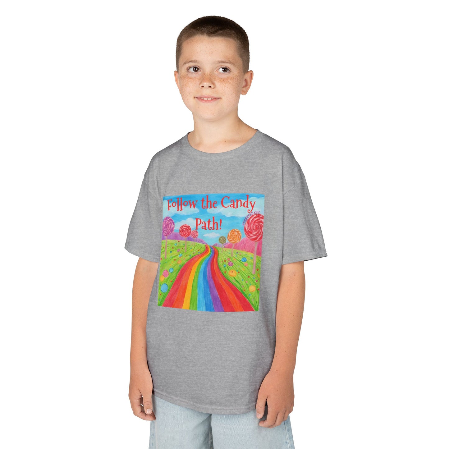WORNWORD Kids Mid-Weight Tee - Rainbow Road “Follow the Candy Path!”