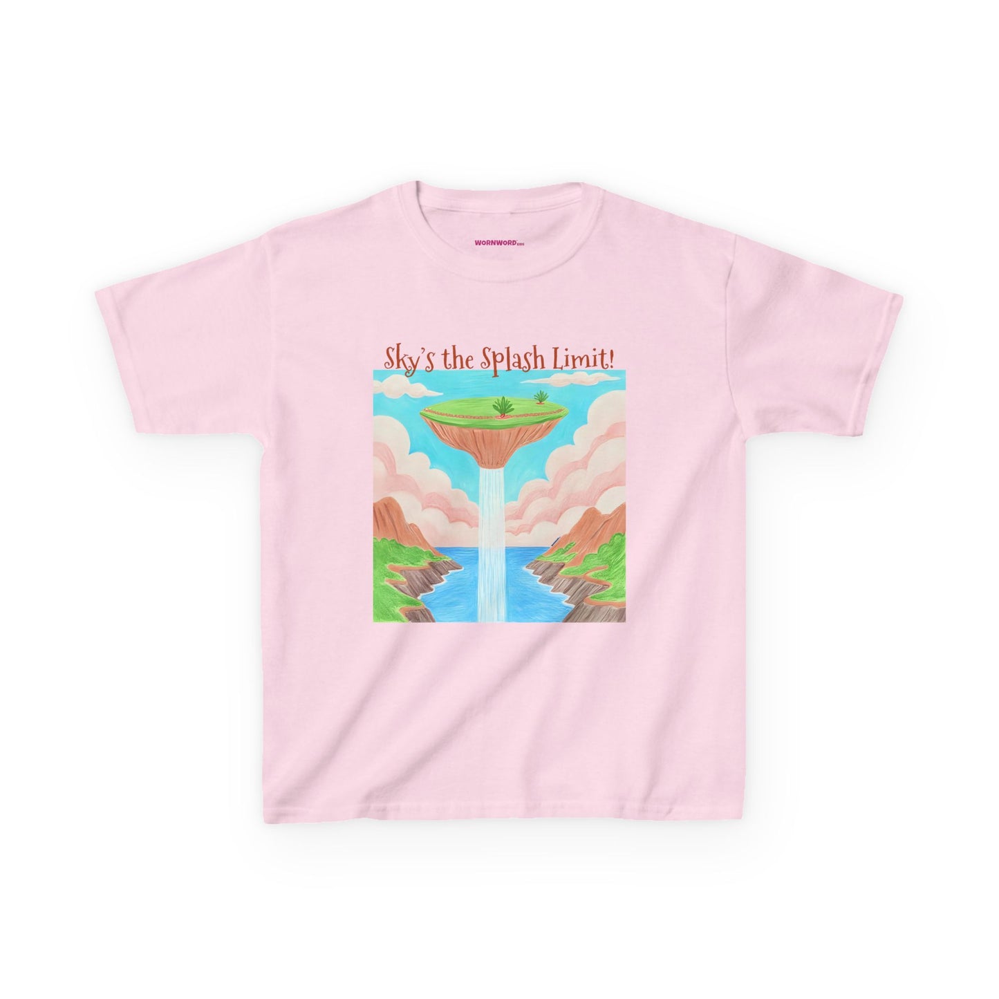WORNWORD Kids Mid-Weight Tee - Waterfall Islands “Sky’s the Splash Limit!”