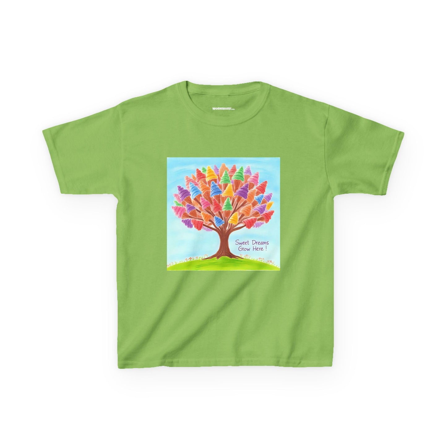 WORNWORD Kids Mid-Weight Tee - Ice-Cream Tree “Sweet Dreams Grow Here!”