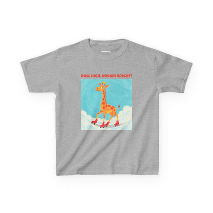 WORNWORD Kids Mid-Weight Tee - Giraffe "Roll High. Dream Bright!"