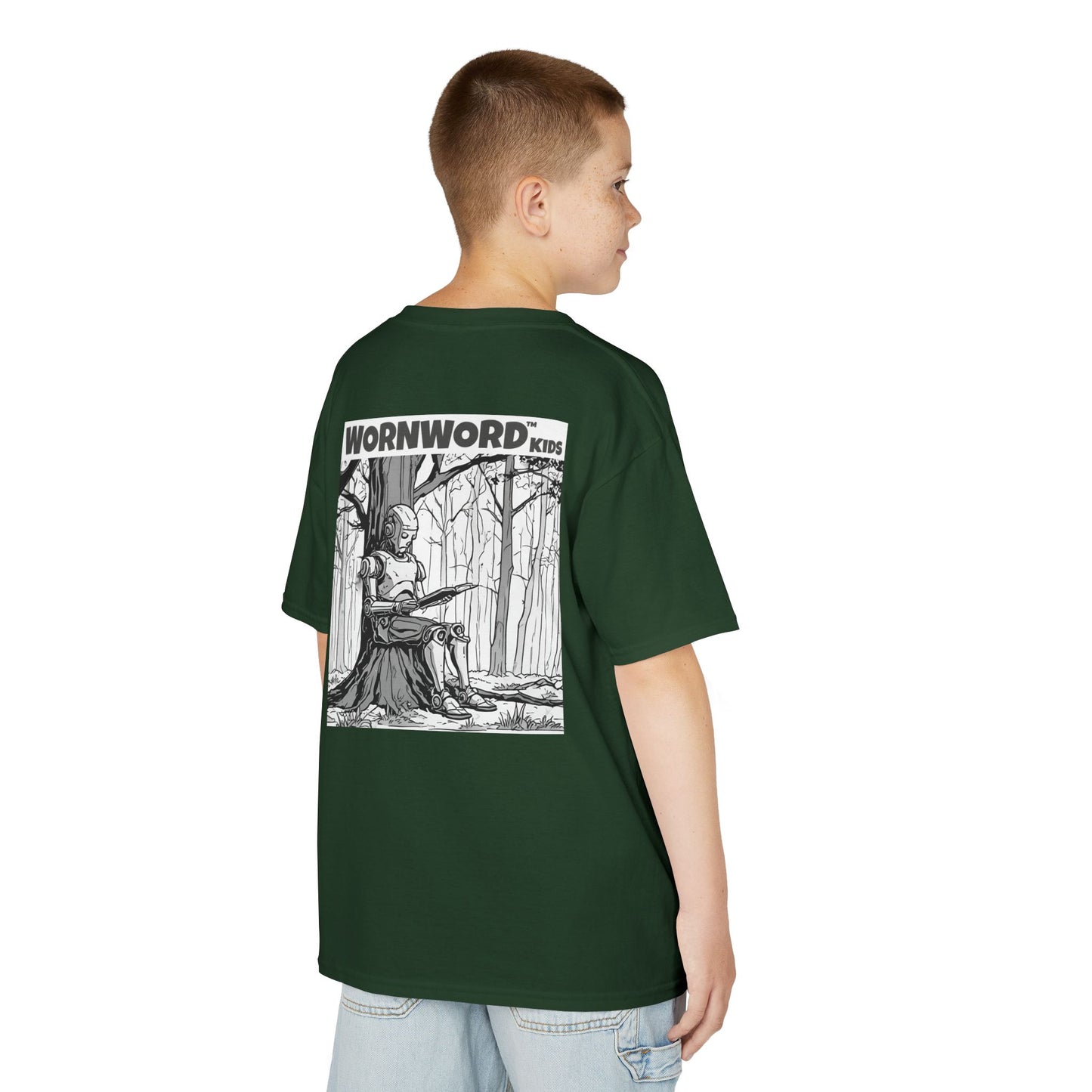 WORNWORD Kids™ Youth Mid-Weight Tee - Robot "Upgrade Your Brain"