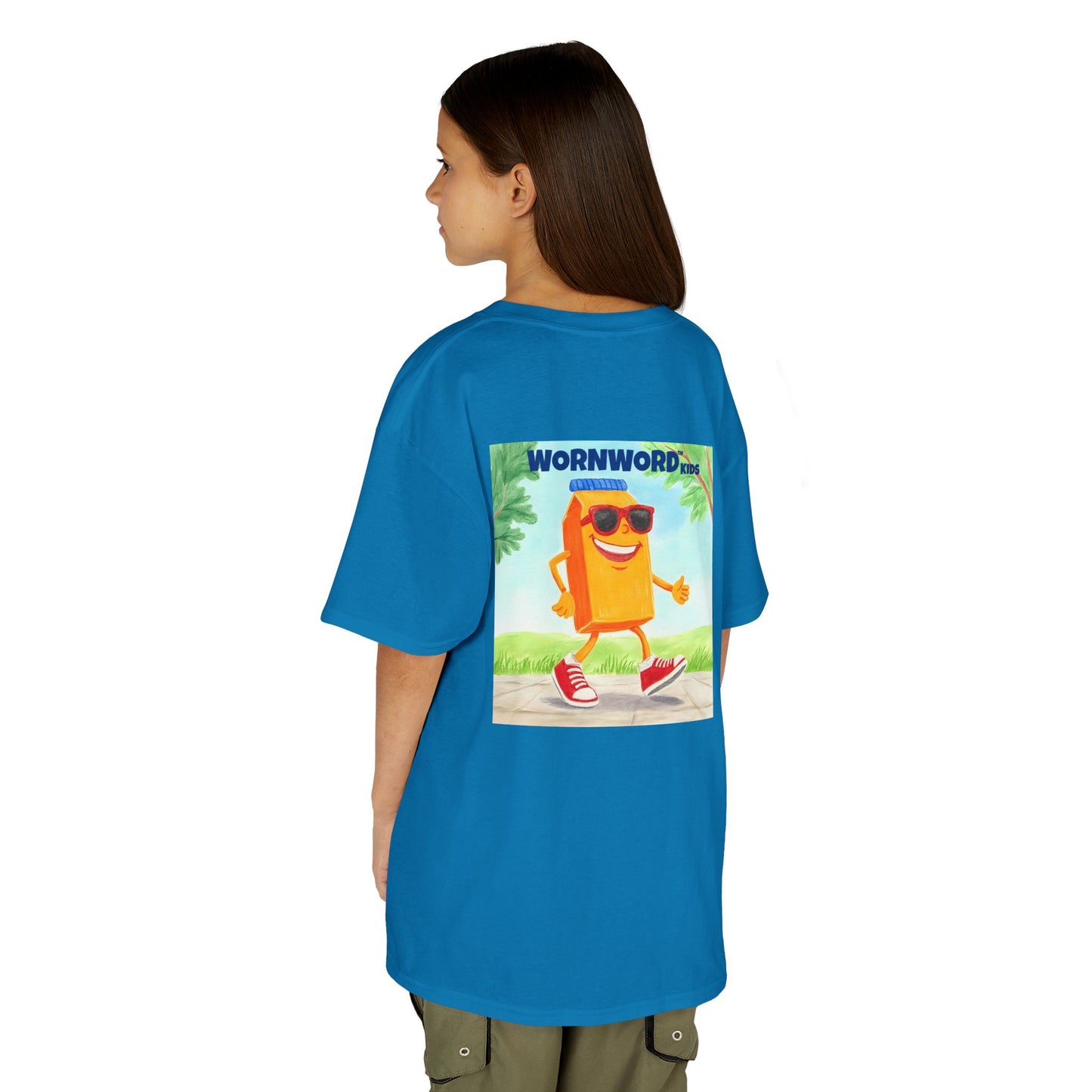 WORNWORD Kids Mid-Weight Tee - Walking Juice Box “Sip Happens. Keep Rollin’!