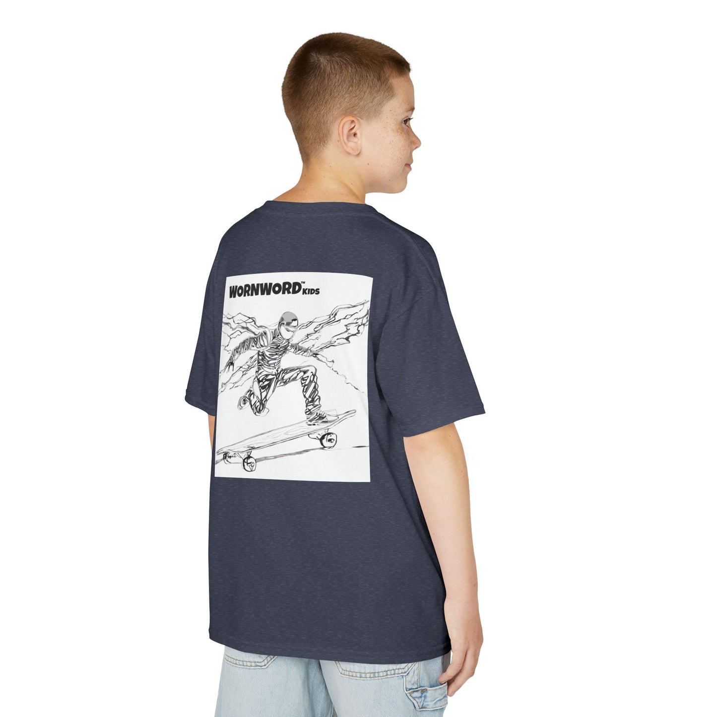 WORNWORD Kids™ Youth Mid-Weight Tee - Lightning Bolt "Charged Up and Rolling!"