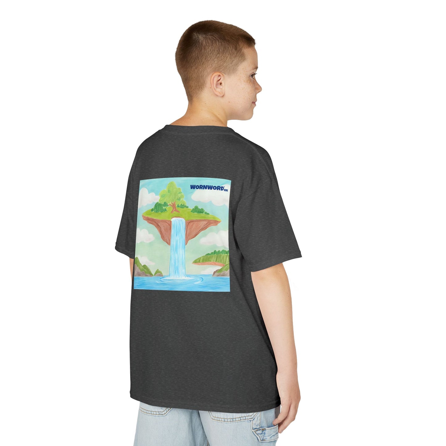 WORNWORD Kids Mid-Weight Tee - Waterfall Islands “Sky’s the Splash Limit!”