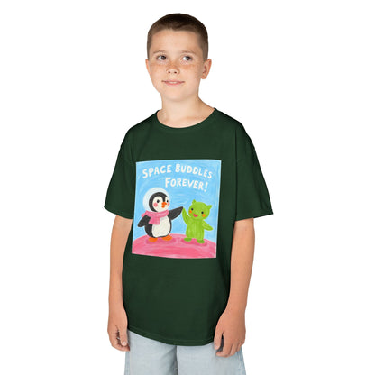 WORNWORD Kids Mid-Weight Tee - Penguin "Space Buddies Forever!"