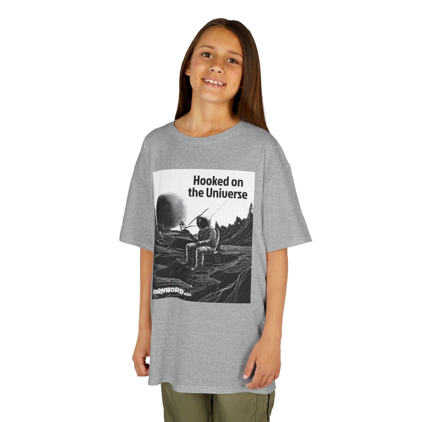 WORNWORD Kids™ Youth Mid-Weight Tee - Astronaut "Hooked on the Universe!