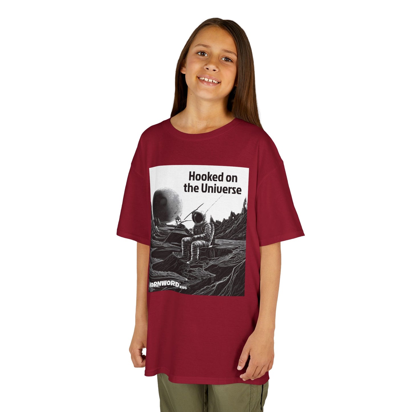 WORNWORD Kids™ Youth Mid-Weight Tee - Astronaut "Hooked on the Universe!