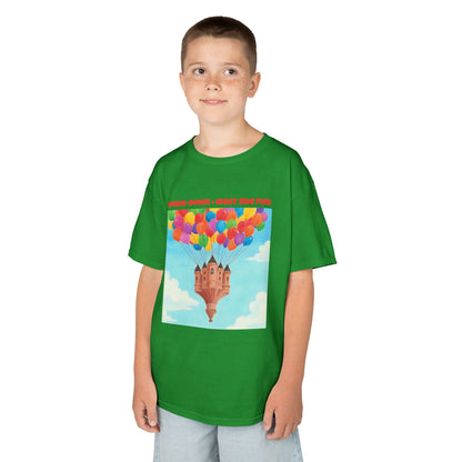 WORNWORD Kids Mid-Weight Tee - Floating Castle “Upside-Down = Right Side Fun!”